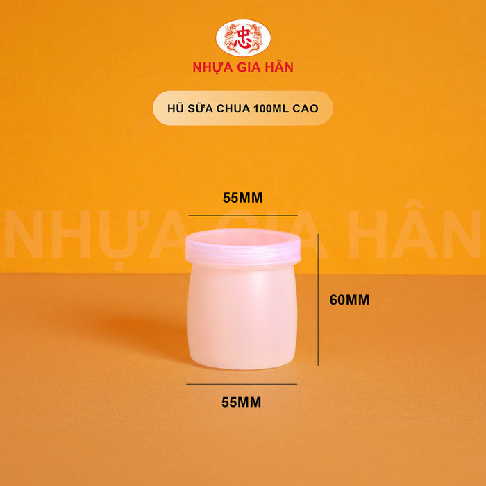 Hũ sữa chua nhựa HDPE 100ml cao